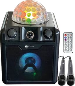 N-GEAR Disco Block 410 - Bluetooth Speaker - Karaoke Set - Party Box met Verlichting + 2 Microfoons - Zwart — thumbnail 1