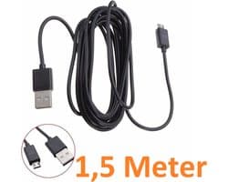 1,5 Meter Geschikt voor: Micro Usb kabel oplaadkabel Geschikt voor: Alcatel / LG / Motorola / Samsung / Huawei / Sony / E-reader Kobo / Playstation 4 Game Controller PS4 - Zwart