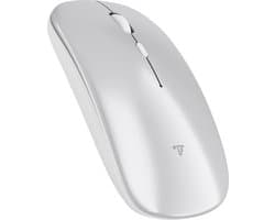 Trendfield Draadloze Muis - Oplaadbare Computermuis - Bluetooth - Ergonomische Muis met Stille Klik - Geschikt voor alle Laptops - Zilver
