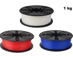 Gembird PLA Filament - 1.75mm - 1kg- Voordeelset - Rood, Wit, Blauw - 3D printer filament