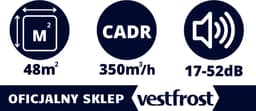 Vestfrost Slimme luchtreiniger - 48 m² - 350 m³ /u - 17 dB - VP-A1Z40WH - Plasma ION - UV-C LED-technologie - 3-in-1-filter voor 99,97% bescherming - WiFi- module - Mobiele Applicatie - Luchtkwaliteitsindicator - Nachtmodus — thumbnail 10