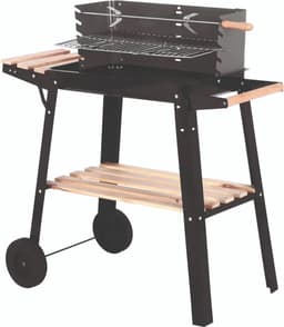 Houtskool Barbecue met Wielen Hout - BBQ Zwart — thumbnail 3