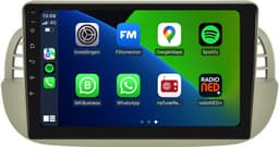 Carplay autoradio voor Fiat 500 Beige | 2007 t/m 2015 | Android 13 | Draadloos Apple Carplay & Android auto | 2GB + 32GB | 8-Core processor | Davilon | 2025 model | 2007 2008 2009 2010 2011 2012 2013 2014 2015 | Bluetooth & Wifi — thumbnail 1