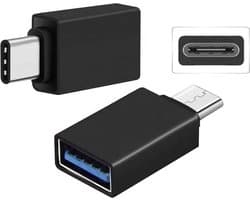 OGS USB C Male naar USB A 3.0 Female USB-C to USB-A computerkabel kabel adapter verloop werkt voor Laptop Telefoon Android Macbook - Zwart