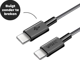 USB C snellader kabel 3 m – USB C naar USB C extra lange datakabel – geschikt voor Samsung en iPhone - zwart – WiseQ — thumbnail 8