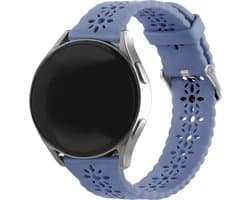Strap-it Smartwatch bandje siliconen patroon 20mm - Geschikt voor Samsung Galaxy Watch 7 (40 & 44mm) / Watch 6 (Classic) / Watch 5 (Pro) / Watch 4 (Classic) / Watch FE / Watch 3 41mm / Watch 1 42mm / Active (2) - Amazfit Bip / - lavendel