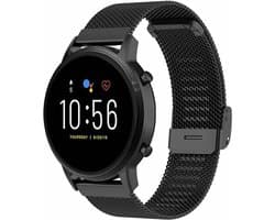 By Qubix - Geschikt voor Garmin bandje - Geschikt voor Garmin Venu 2 / Garmin Venu 3 - Milanese bandje met klemsluiting - Zwart - Smartwatch bandje 22mm