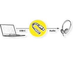ROLINE Adapter USB Type C - 3,5mm Audio , 0,1 m