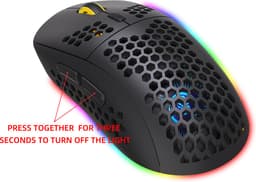 HXSJ T90 2.4G Draadloze Gaming Muis - Bluetooth - Computermuizen - Ultra licht - RGB Verlichting - Zwart — thumbnail 3