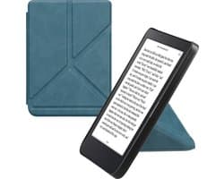 kwmobile e-reader hoesje geschikt voor Kobo Clara 2E hoes - Ereader flip case met standaard - E reader cover van kunstleer - In petrol