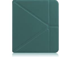 Hoesje Geschikt voor Kobo Libra 2 Hoes Book Case Trifold - Hoes Geschikt voor Kobo Libra 2 Hoesje Book Cover - Donkergroen