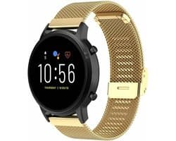 By Qubix - Geschikt voor Garmin bandje - Geschikt voor Garmin Forerunner 970 / 570 (47mm) / 255 - Milanese bandje met klemsluiting - Goud - Smartwatch bandje 22mm