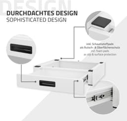 Tussenstuk voor wasmachine en droger – Universeel tussenbouwframe met lade 60,5x54 cm in wit ML design — thumbnail 5