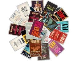 Sticker mix met Quotes in het Engels - Grappige teksten/Motivatie/Wijsheden voor laptop, muur, agenda etc.