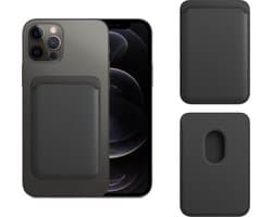 Wallet Zwart - Kaarthouder - Pasjeshouder - geschikt voor Apple iPhone 12/13 / Pro/ Mini en Apple magnetische ring & oplaadfunctie - 2 pasjes