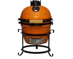 Patton Kamado Keramische Houtskoolbarbecue - 13" - Grilloppervlak Ø 28 cm - Inclusief Heatdeflector - Oranje