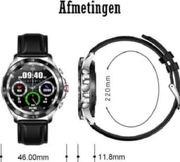 Darenci Platinum Pro Smartwatch Heren – Zilver/Goud – Stalen Band – Bluetooth Bellen & Muziek – Hartslag-, Bloeddruk- & Zuurstofmeter – IP67 Waterdicht – Luxe Activity Tracker — thumbnail 2