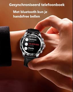 Darenci Platinum Pro Smartwatch Heren – Zilver/Blauw – Leren Band – Bluetooth Bellen & Muziek – Hartslag-, Bloeddruk- & Zuurstofmeter – IP67 Waterdicht – Luxe Activity Tracker — thumbnail 5