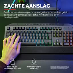 Trust GXT836 Evocx - Gaming Keyboard met Verlichting - RGB-Verlichting - Polssteun - Multimedia toetsen - Qwerty US — thumbnail 2