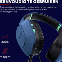 Trust GXT 415B Zirox - Bedrade Gaming Headset - voor PC, PS4, PS5, Xbox & Switch - Stereo - Blauw — thumbnail 4