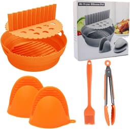 NatuurNook® Airfryer siliconen bakje - Airfryer accessoires - Vaatwasser veilig - BPA-vrij - Oranje — thumbnail 1