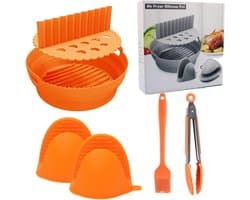 NatuurNook® Airfryer siliconen bakje - Airfryer accessoires - Vaatwasser veilig - BPA-vrij - Oranje