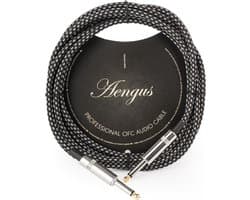 Áengus Black Tweed Gitaarkabel Instrument kabel - 6.35mm mono jack plug recht/recht - 3 meter