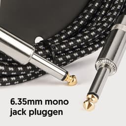 Áengus Black Tweed Gitaarkabel Instrument kabel - 6.35mm mono jack plug recht/recht - 3 meter — thumbnail 3