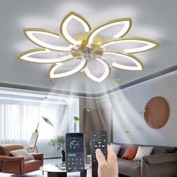 Ventilator Lamp - Plafondventilator - Hanglamp Ventilator - 97 cm - Wit - Dimbaar - 6 Standen - Afstandsbediening - Woonkamerlamp - Moderne lamp — thumbnail 4