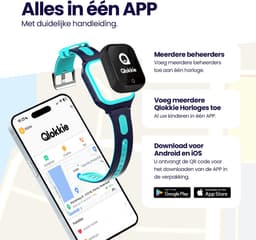 Qlokkie Kiddo GO PLUS - GPS Horloge kind - GPS Tracker kind - Videobellen - Veiligheidsgebied instellen - SOS Alarmfuncties - Smartwatch kinderen - Inclusief simkaart en mobiele app - Blauw — thumbnail 5