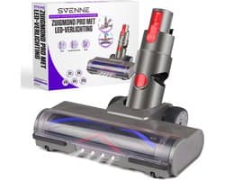SVENNE® Zuigmond Pro met LED Verlichting geschikt voor Dyson V15 / V11 / V10 / V8 / V7 - Mondstuk Parketborstel Accessoires en Onderdelen voor Steelstofzuiger - Opzetstuk Borstel - Wasbaar