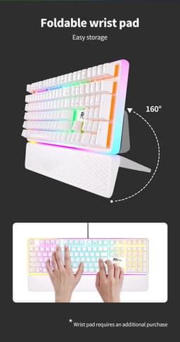 Royal Kludge RK918 - Gaming Toetsenbord - Mechanisch Toetsenbord - RGB - Zwart - Brown Switches - Met Polssteun — thumbnail 2