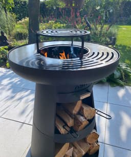 ASH - Horizon - Plancha BBQ - Buitenkeuken - Barbecue Met houtopslag - Buitenkoken - Zwart - Vuurschaal BBQ - Vuurkorf - Plancha ring - Sfeerhaard - Plancha Bakken — thumbnail 1