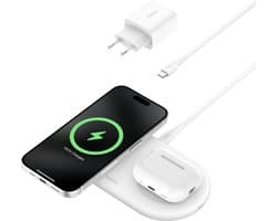 Belkin 2-in-1 Magnetisch Draadloos Laadstation Qi2 - 15W - Magsafe Compatibel