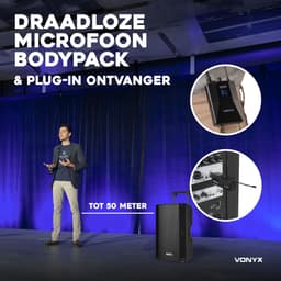 Vonyx WM55B draadloze headset microfoon met bodypack - 10 kanalen - UHF - plug & play — thumbnail 2