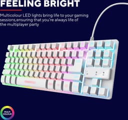 Trust GXT 833W Thado - Gaming Keyboard - TKL (tenkeyless) - Verlichting - PC/PS5 - Qwerty - Wit — thumbnail 2
