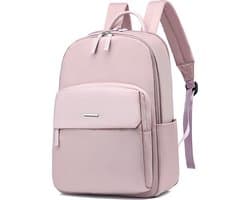 Vrouwen Reis Laptop Rugzak Casual Rugzak Oxford Stoffen Werktas Waterdichte Zakelijke Rugzak Lichtgewicht Reistas - Roze grote maat