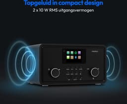MEDION P85027 Internetradio (DAB Plus, FM-radio, Spotify Connect, WLAN, Bluetooth, Streaming, Equalizer, Kleurenbeeldscherm, USB, AUX, Wekker, Sluimerfunctie, Slaaptimer), MD88069, zwart — thumbnail 4