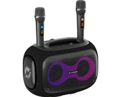 N-GEAR NRG600 - Bluetooth Speaker - Partybox met Verlichting + 2 Microfoons - IPX5 Waterdicht - Zwart