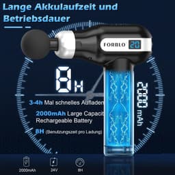 Massagepistool met 20 snelheden en 6 massagekoppen - Elektrisch massageapparaat voor nek en rug - Cadeau voor vrouwen en mannen — thumbnail 5