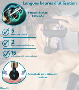 Diepe stoffen spiermassagepistool - verlicht spierpijn en vermindert spanningen — thumbnail 4
