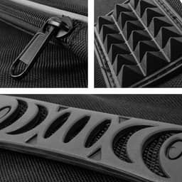 Stevige, Gevoerde Gitaartas voor Akoestische of Western Gitaar (40/41 inch) - Zwart met Reflecterende Details — thumbnail 3