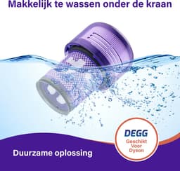 DEGG - Hepa filter geschikt voor Dyson V12 - Detect slim - wasbaar - vervangt filter V12 - filter steelstofzuiger - Duurzaam - Premium kwaliteit - JAARPAKKET - 4 STUK(S) — thumbnail 4