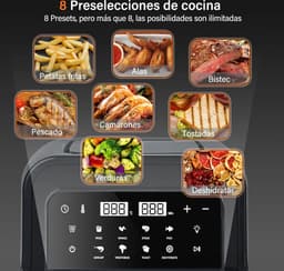 Biolomix - 7L - Airfryers - 8 in 1 - Multifunctionele Elektrische Oven - 1400 Watt - Led Touchscreen - Met Venster - Air Fryer - RVS — thumbnail 3