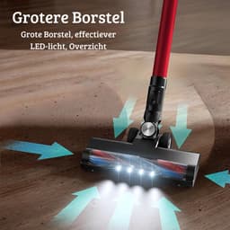 Multifunctionele Stofzuiger zonder Zak – Op Accu – Draadloos – Tapijtreiniger – Vacuum Cleaner – Vlekkenreiniger – Lichtgewicht – Rood — thumbnail 4