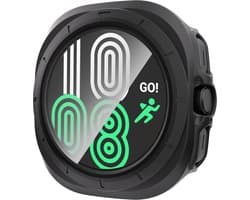 Stravo Watch case screenprotector - hoesje - gehard glas - geschikt voor Samsung Galaxy Watch Ultra / Ultra 2025 - zwart