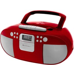 Soundmaster SCD7800RO - Boombox met DAB+/FM-radio, CD, MP3, USB en cassettespeler, rood — thumbnail 1