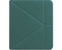 Hoesje Geschikt voor Kobo Libra Colour Hoes Book Case Trifold - Hoes Geschikt voor Kobo Libra Colour Hoesje Book Cover - Donkergroen