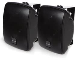 Artsound ASW55.2, Set van 2 waterdichte luidsprekers, 2-weg hifi luidspreker, 20-120 watt, met muurbeugel voor wandmontage, geschikt voor binnen en buiten, terras, tuin, sauna, zwembad, badkamer, kleur: zwart
