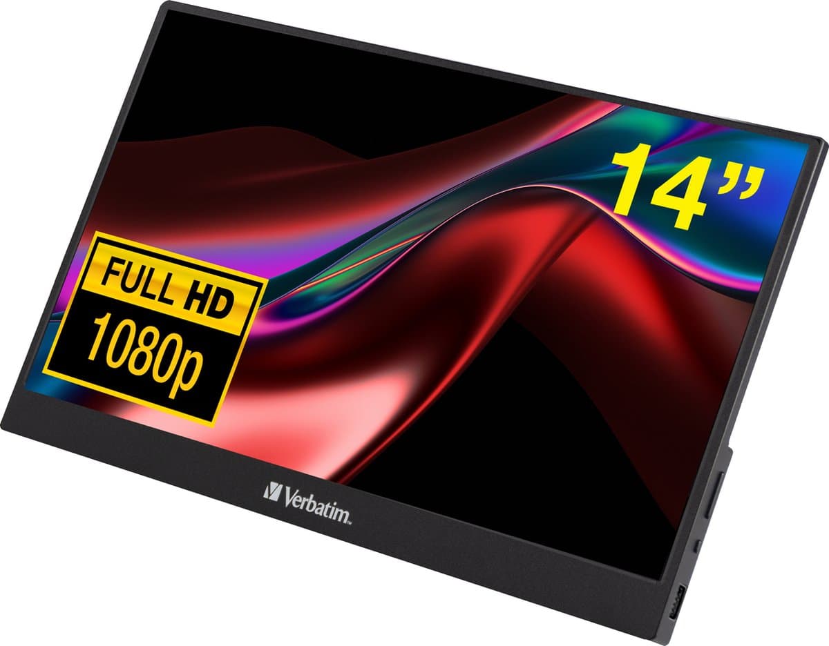 Verbatim PM-14 Portable Monitor 14" IPS FHD USB-C HDMI — afbeelding 1